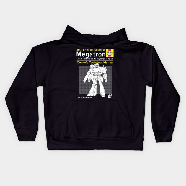 Megatron Haynes Manual Transformers Kids Hoodie by Bevatron